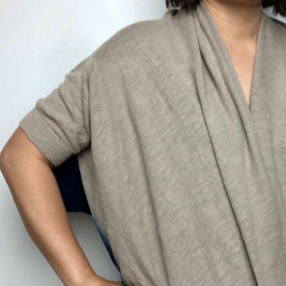 Anthropologie Moth Brown Blue Ombre Shrug Poncho Convertible Sweater Size S/M - Picture 3 of 7